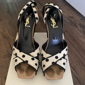 Vintage YSL polka dot sandals